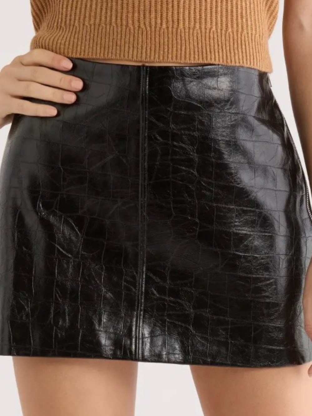 DIVIDED Black Faux Leather Mini Skirt NWT
